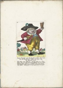 El dwerg Simon Flenschl, hacia 1710 Simon Flenschl, capataz de los granjeros ricos de Freij en Knolsingen en Kirchtag cerca de Gmain Zech (título sobre el objeto) Il Callotto resurcitato o Gabinete pequeño recién amueblado (título de la serie)