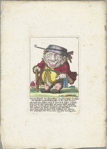 Caricatura de Nutsch-Moloff Nutsch-Moloff Un destacado terrateniente y coronel de Laponia Landt Kuchlmeister en la isla de Deserta (título sobre el objeto) Il Callotto resurcitato o Gabinete pequeño recién amueblado (título de la serie)