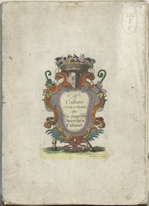 Impresión del título de la serie: Il Callotto resurcitato o Gabinete mediano recién amueblado, hacia 1710 Il Callotto resurcitato o Gabinete pequeño recién amueblado (título de la serie) de Martin Engelbrecht (attributed to)