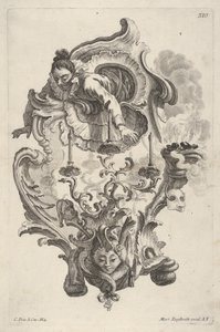 Candelabro representando el invierno, de Wand-Leuchter die 4 Jahrseiten vorstellend, ca. 1730-56 de Martin Engelbrecht