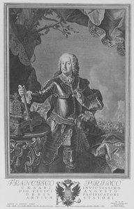 Francisco I, Emperador del Sacro Imperio Romano, grabado por Philipp Andreas Kilian