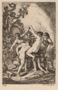 El triunfo de Baco con ninfas danzantes de Martin Johann Schmidt