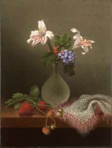 Un jarrón de lirios de maíz y heliotropo de Martin Johnson Heade