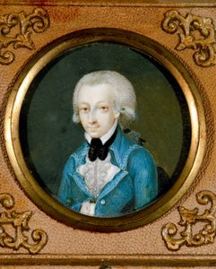 Austria, Retrato del compositor austriaco Wolfgang Amadeus Mozart (1756 - 1791), c. 1773 (miniatura sobre marfil)