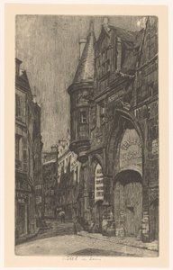 Vista de la calle con el Hôtel de Sens en París de Martin Monnickendam