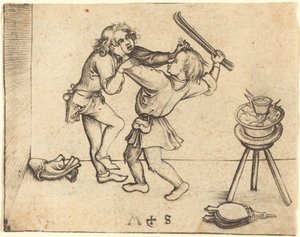 Aprendices Peleando de Martin Schongauer