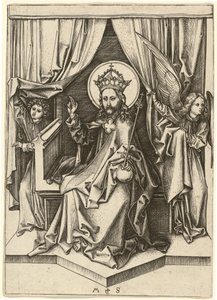 Cristo entronizado, con dos ángeles