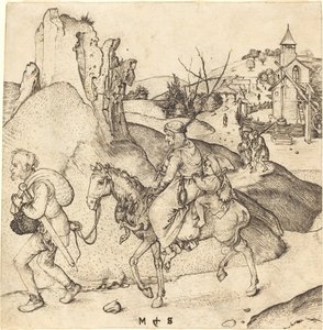 Familia campesina yendo al mercado de Martin Schongauer