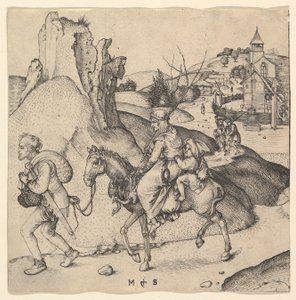 Familia campesina yendo al mercado de Martin Schongauer