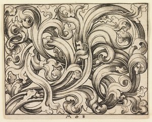 Ornamento horizontal sobre fondo claro de Martin Schongauer