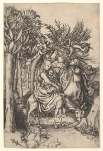 Descanso en la huida a Egipto, ca. 1435-1491 de Martin Schongauer