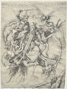 San Antonio atormentado por los demonios, 1400s