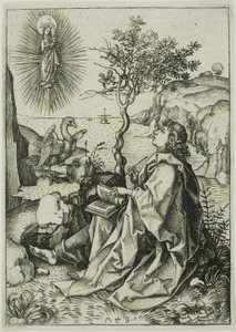 San Juan Evangelista en Patmos de Martin Schongauer
