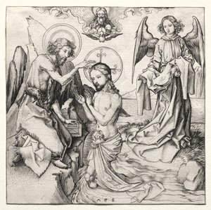 El Bautismo de Cristo en el Jordán de Martin Schongauer