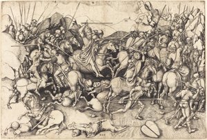 La Batalla de Santiago en Clavijo de Martin Schongauer