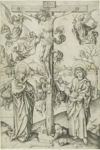 La Crucifixión con cuatro ángeles de Martin Schongauer
