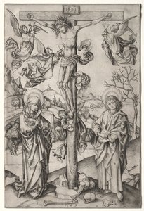 La Crucifixión con Cuatro Ángeles de Martin Schongauer