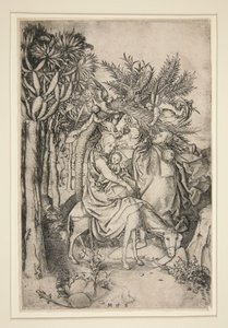 La Huida a Egipto, de la serie Vida de la Virgen de Martin Schongauer