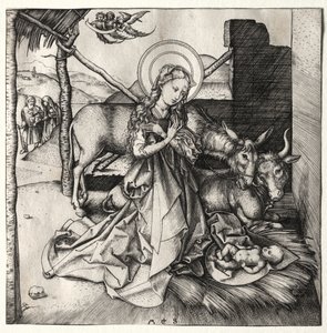 La vida de Cristo: La Natividad, c. 1480-1490 de Martin Schongauer