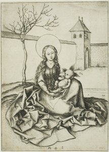 La Virgen con el Niño en el patio de Martin Schongauer
