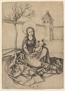 La Madonna y el Niño en el patio de Martin Schongauer