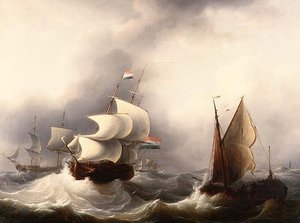 Barcos en un oleaje de Martin Schouman