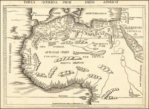 Mapa del norte de África de 1513 por Martin Waldseemüller