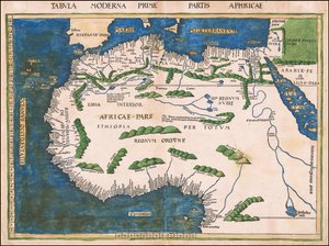 Mapa de África septentrional y occidental de 1513 por Martin Waldseemüller