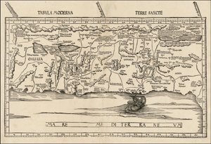 Mapa de Palestina de 1513 por Martin Waldseemüller