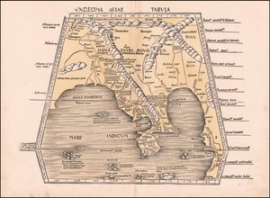 1513 del Sudeste Asiático, China e India mapa de Martin Waldseemüller