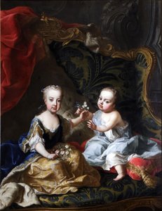 José de Habsburgo-Lorena, futuro emperador, con su hermana María Ana