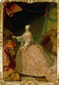 La emperatriz María Teresa con un manto de encaje de Bruselas, regalo de los estados de Flandes ... (óleo sobre lienzo)