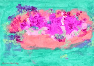 Cesta de flores con rosas