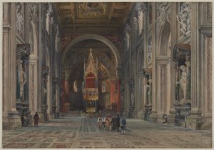 Interior de San Giovanni in Laterano, Roma, c. 1896 de Martino del Don