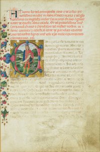 Inicial historiada C que representa al Profeta Daniel en un Paisaje, c.1471 de Martino di Giorgio da Modena