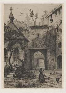 Entrada al castillo de Hollenfeltz. de Martinus Antonius Kuytenbrouwer jr.