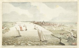 Vista de las fortificaciones cerca de Nijmegen en Waal Nymegen fortificado por Sir General Coehoorn (título sobre el objeto) de Martinus Berkenboom