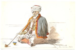 Un fumador de opio turco (Jaia Dervicha) en Chalkis de Martinus Rørbye