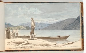 Un lugar de cruce. Figuras junto a botes de Martinus Rørbye