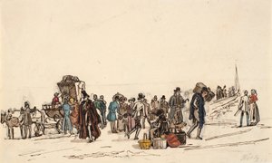Estudio para "El muelle en Horten en el fiordo de Christiania" de Martinus Rørbye