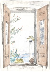 Vista a través de una ventana en Procida de Martinus Rørbye