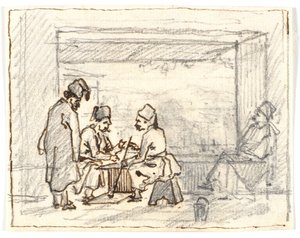 Orientales jugando a las cartas de Martinus Rørbye