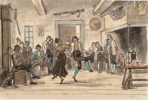 Danza en una casa de campesinos noruega de Martinus Rørbye
