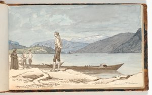 Un lugar de cruce. Figuras junto a botes de Martinus Rørbye