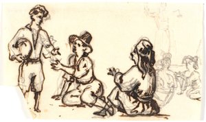Bocetos de figuras italianas de Martinus Rørbye