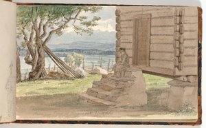Paisaje con cabaña de montaña de Martinus Rørbye
