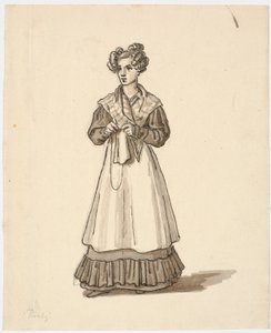 Joven de pie con tejido de Martinus Rørbye