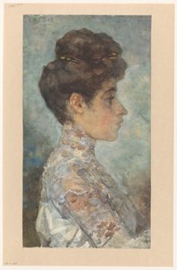Retrato de Lizzy, de perfil a la derecha de Martinus van Andringa