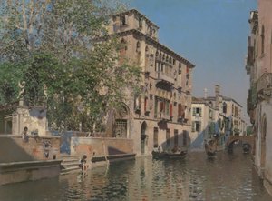 Un canal en Venecia, c.1875 de Martín Rico y Ortega