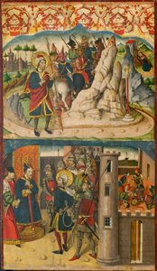 San Cristóbal se encuentra con Satanás; San Cristóbal ante el rey de Licia de Martín de Soria